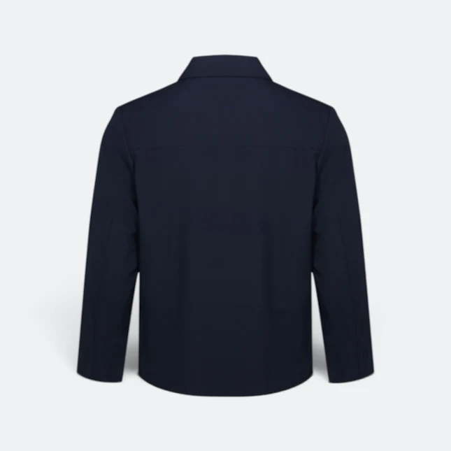 Cj02 corporate jacket unisex full-zip navy back view