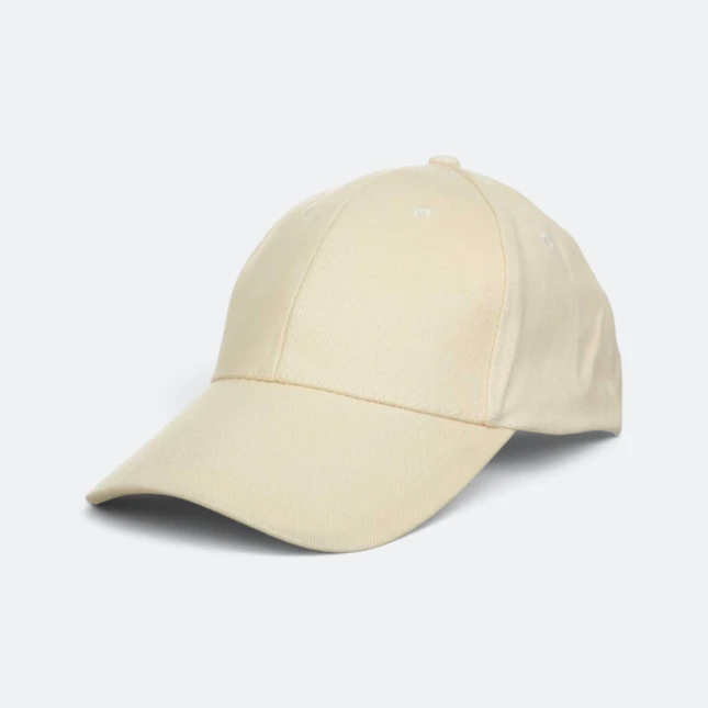 Cp01 cotton baseball cap 6-panel beige colour view