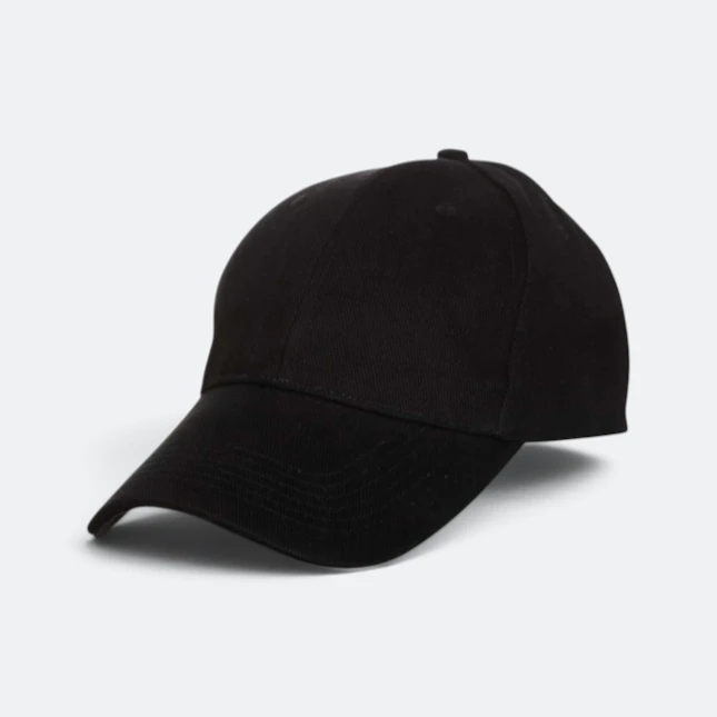 Cp01 cotton baseball cap 6-panel black colour view