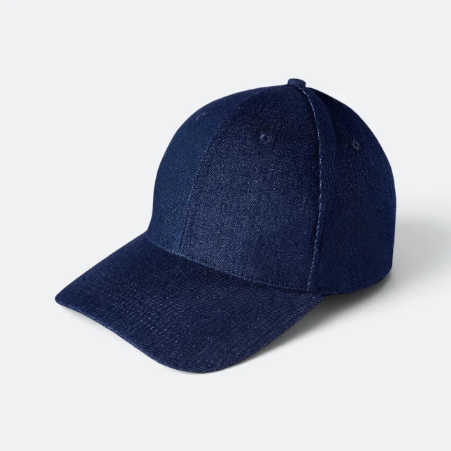 Cp01 cotton baseball cap 6-panel denim blue colour view