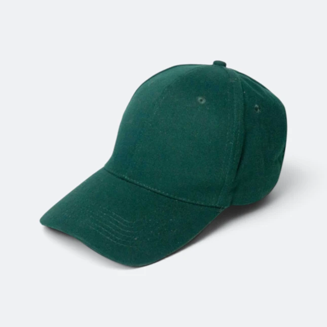 Cp01 cotton baseball cap 6-panel forest green colour view