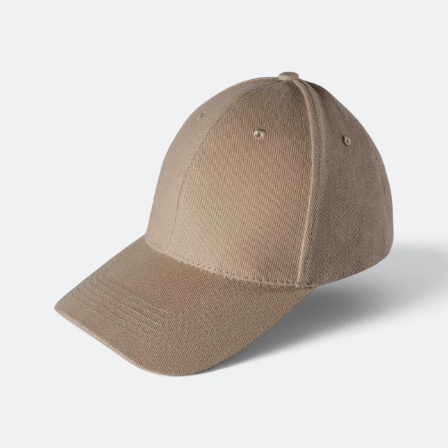 Cp01 cotton baseball cap 6-panel khaki colour view