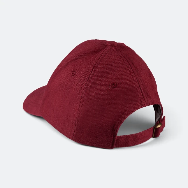 Cp01 cotton baseball cap 6-panel maroon back view