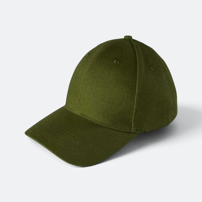 Cp01 cotton baseball cap 6-panel olive colour view