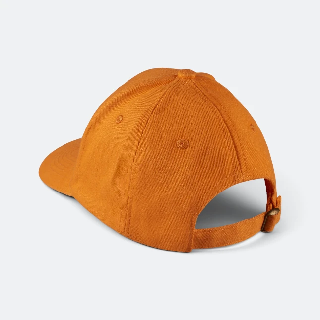 Cp01 cotton baseball cap 6-panel orange back view