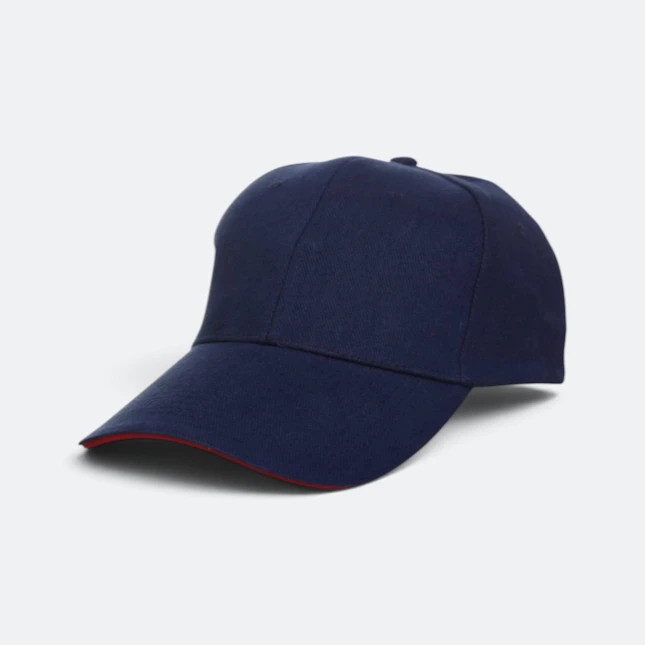 Cp03 cotton baseball cap sandwich peak navy colour view