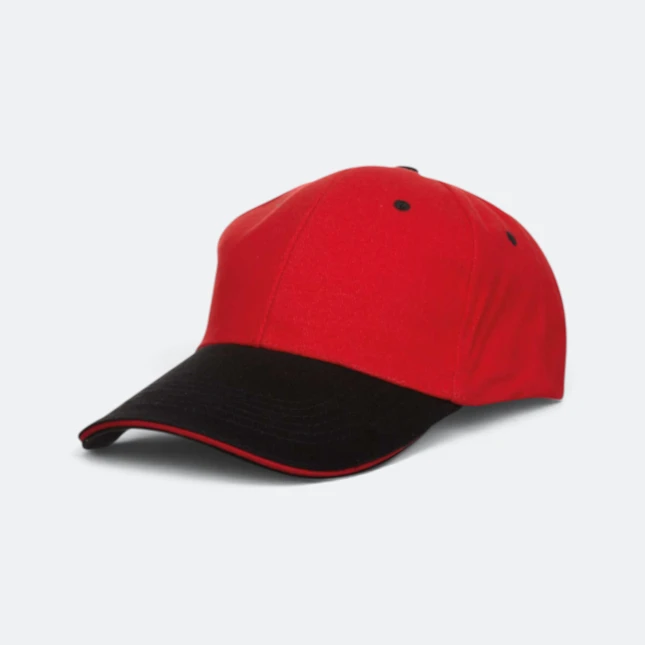 Cp04 cotton baseball cap two-tone red-black colour view
