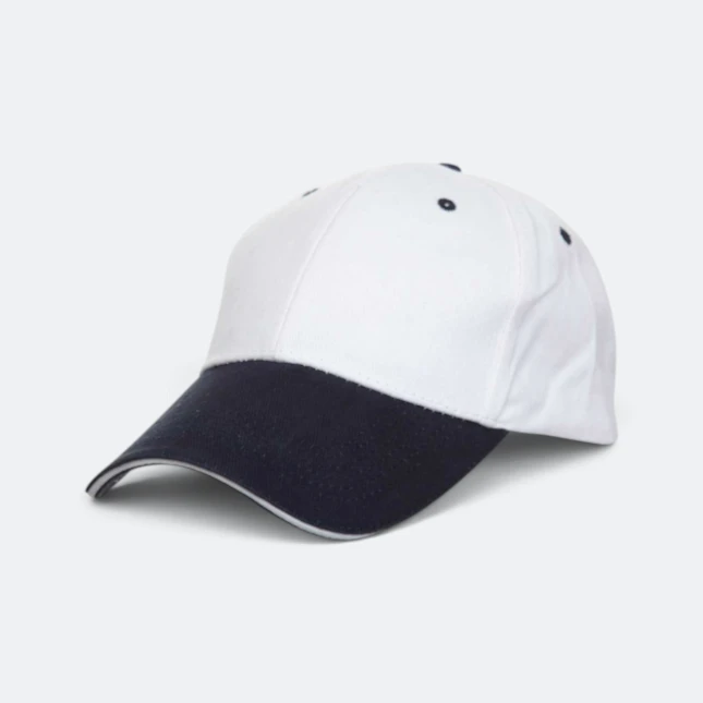 Cp04 cotton baseball cap two-tone white-navy colour view
