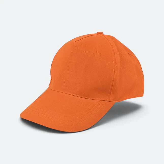 CP05 Polyester Baseball Cap 5-Panel Velcro Orange Cp05 polyester baseball cap 5-panel velcro orange colour view