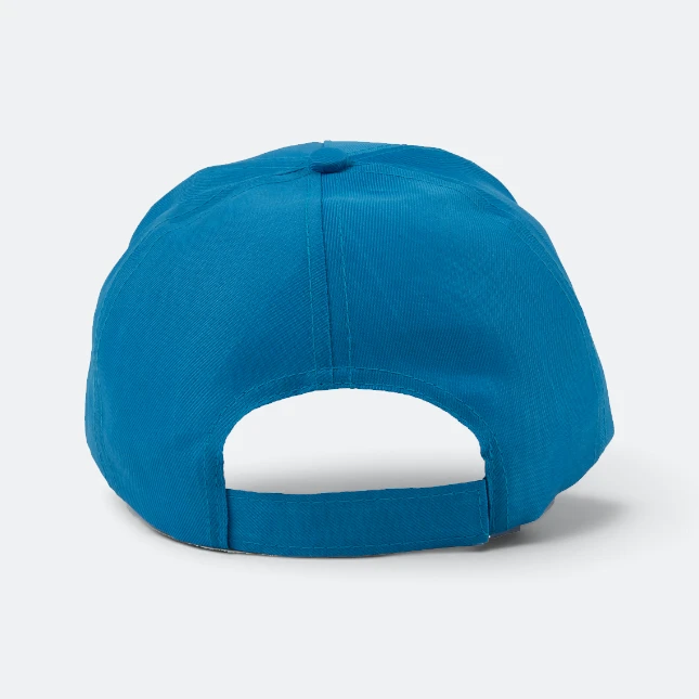 CP05 Polyester Baseball Cap 5-Panel Velcro Sea Blue Cp05 polyester baseball cap 5-panel velcro sea blue back view