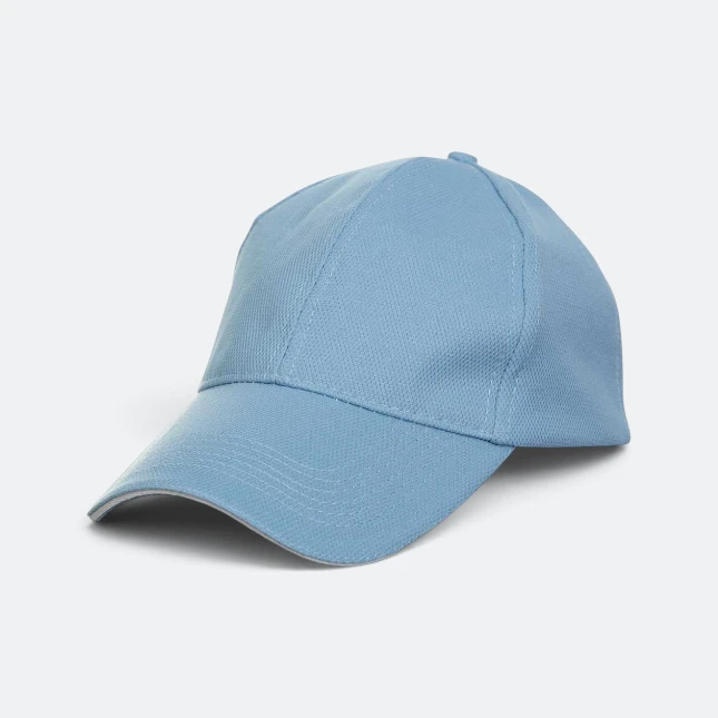 CP09 Polyester Baseball Cap Sandwich Peak Light Blue Cp09 polyester baseball cap sandwich peak light blue colour view