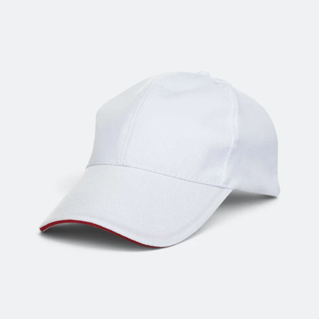 CP09 Polyester Baseball Cap Sandwich Peak White Cp09 polyester baseball cap sandwich peak white colour view