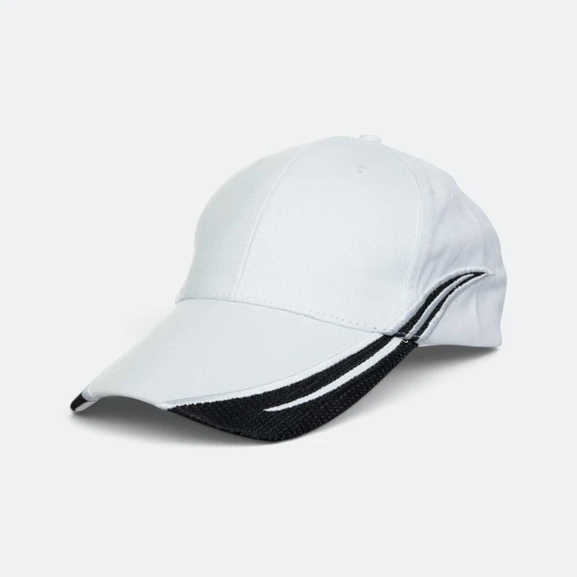 Cp12 cotton baseball cap contrast two-tone white-black colour view