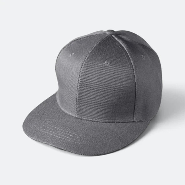 Cp23 polyester snapback cap dark grey colour view