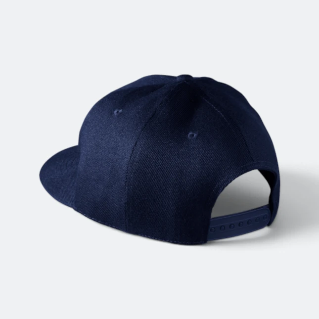 Cp23 polyester snapback cap navy back view
