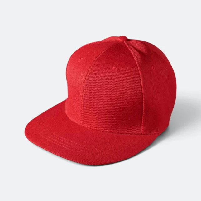 Cp23 polyester snapback cap red colour view