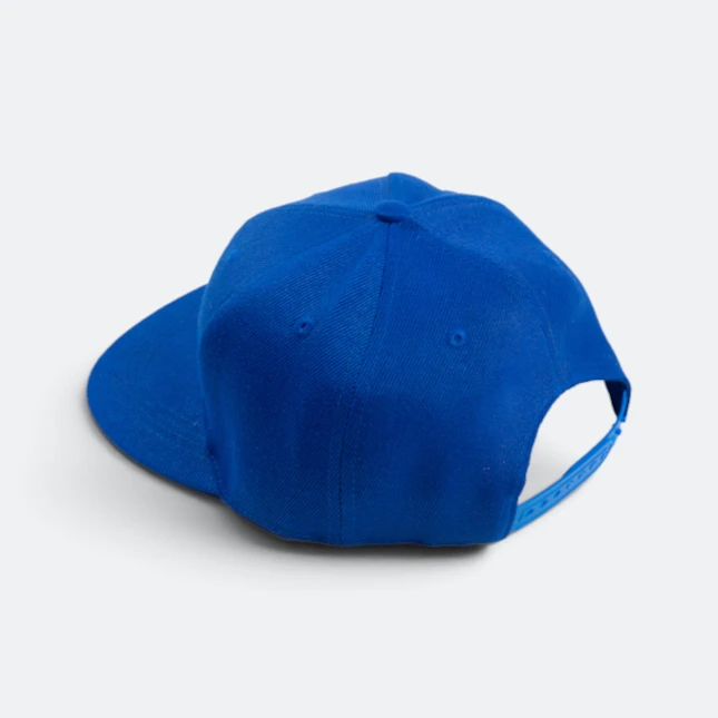 Cp23 polyester snapback cap royal back view