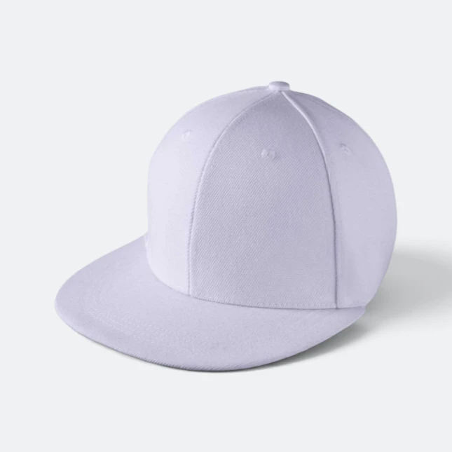Cp23 polyester snapback cap white colour view