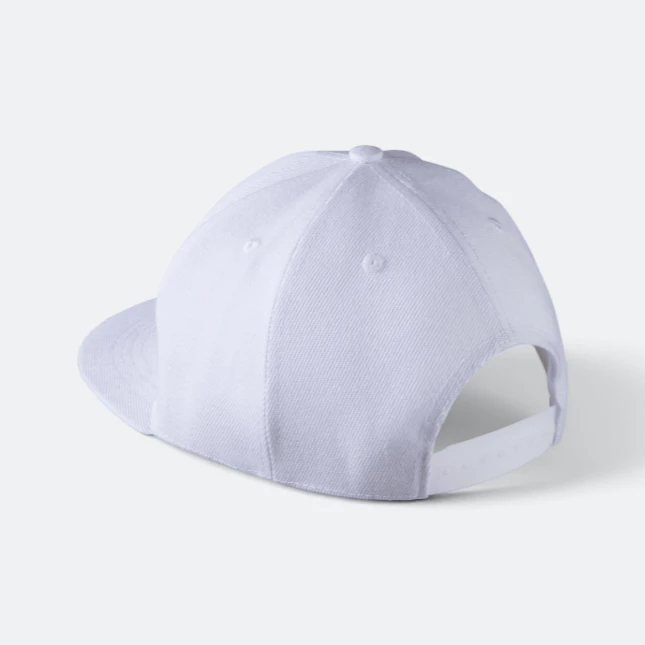 Cp23 polyester snapback cap white back view