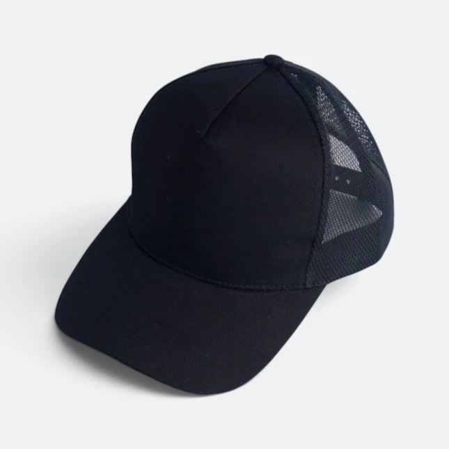 Cp26 cotton trucker cap black colour view
