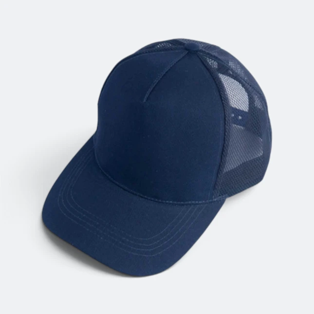 Cp26 cotton trucker cap navy colour view