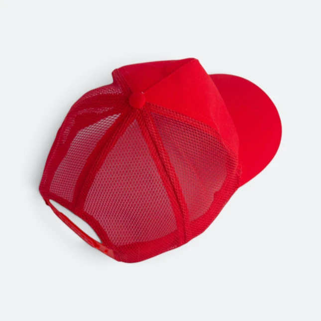 Cp26 cotton trucker cap red back view