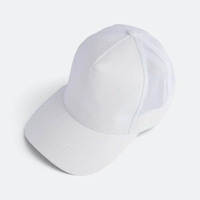 Cp26 cotton trucker cap white colour view