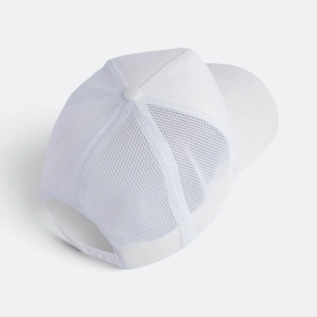 Cp26 cotton trucker cap white back view