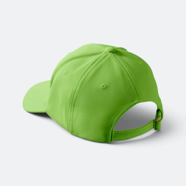 CP27 Polyester Baseball Cap 13 Colours Lime Green Cp27 polyester baseball cap 13 colours lime green back view