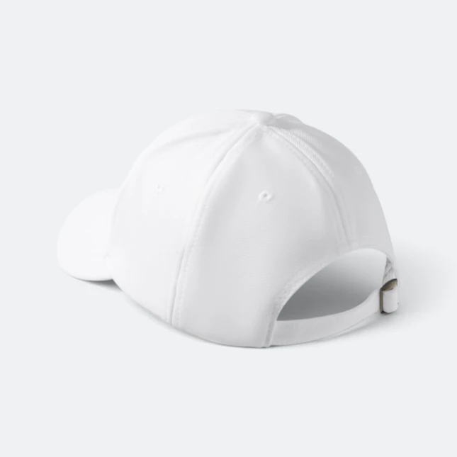 CP27 Polyester Baseball Cap 13 Colours White Cp27 polyester baseball cap 13 colours white back view