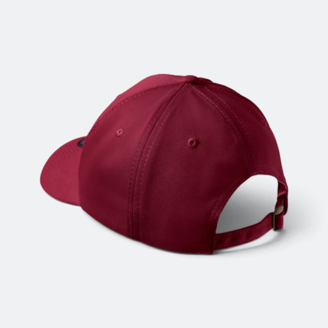 Cp28 premium polyester baseball cap maroon back view