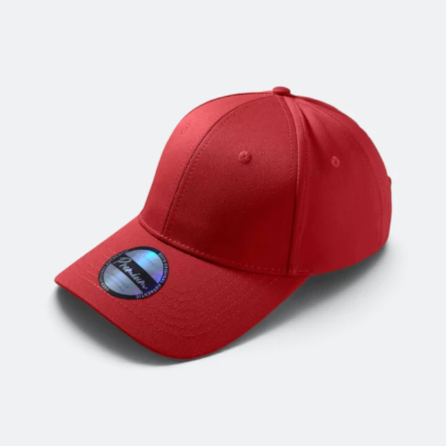 Cp28 premium polyester baseball cap red colour view