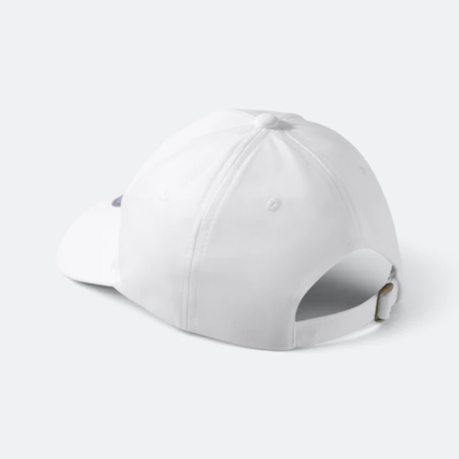 Cp28 premium polyester baseball cap white back view