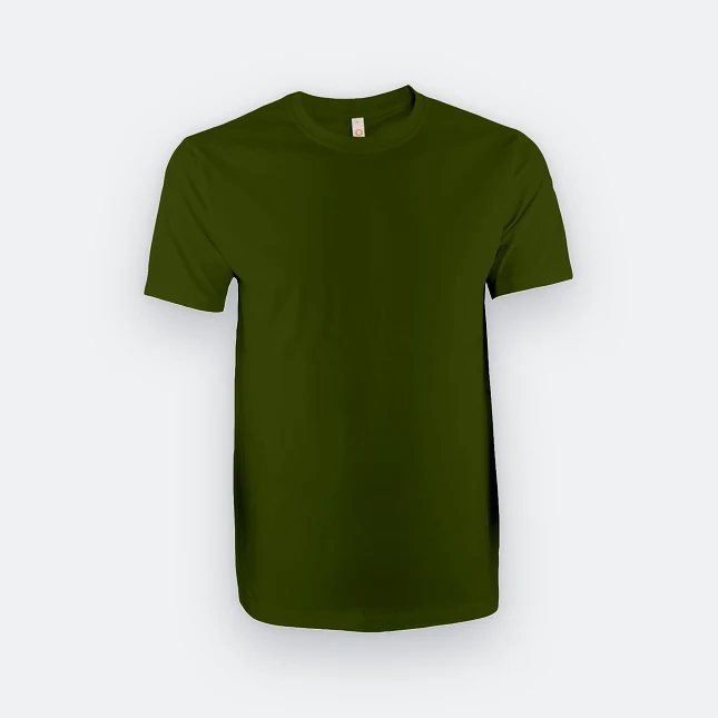 Ct51 comfy cotton short sleeve basic t-shirt army green colour view