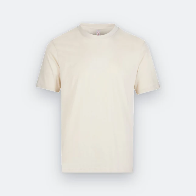 Ct51 comfy cotton short sleeve basic t-shirt beige cream colour view