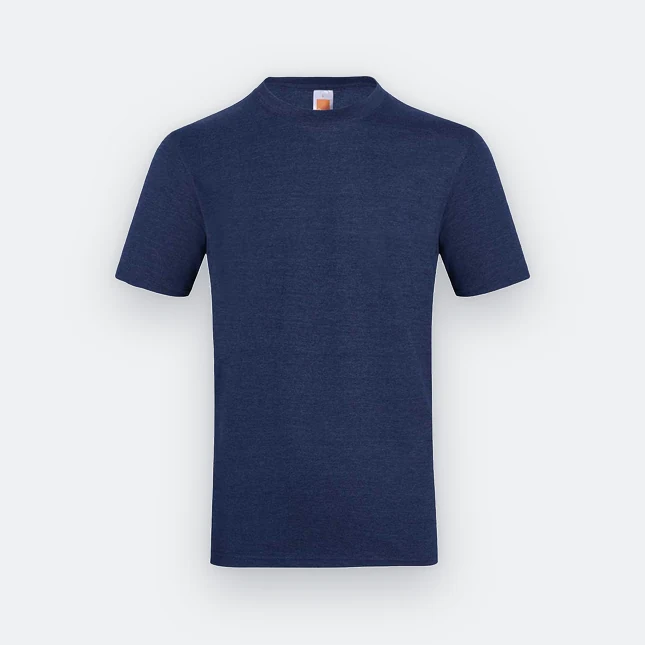 Ct51 comfy cotton short sleeve basic t-shirt dark blue melange colour view