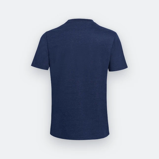 Ct51 comfy cotton short sleeve basic t-shirt dark blue melange back view