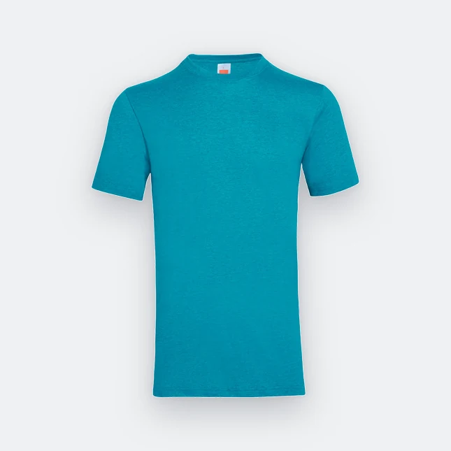Ct51 comfy cotton short sleeve basic t-shirt deep lake melange colour view