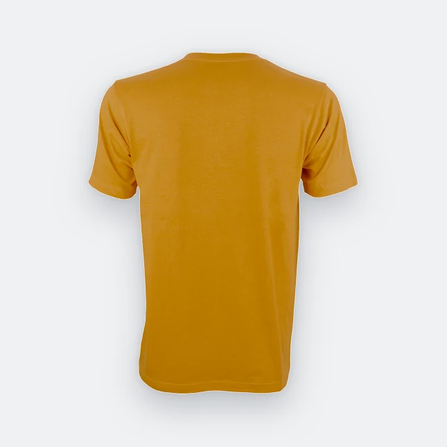 Ct51 comfy cotton short sleeve basic t-shirt mustard yellow back view