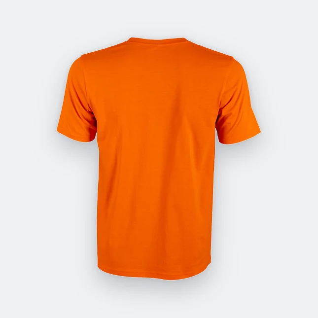 Ct51 comfy cotton short sleeve basic t-shirt orange pro back view