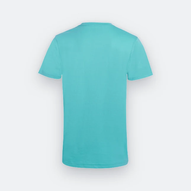 Ct51 comfy cotton short sleeve basic t-shirt tiffany blue back view