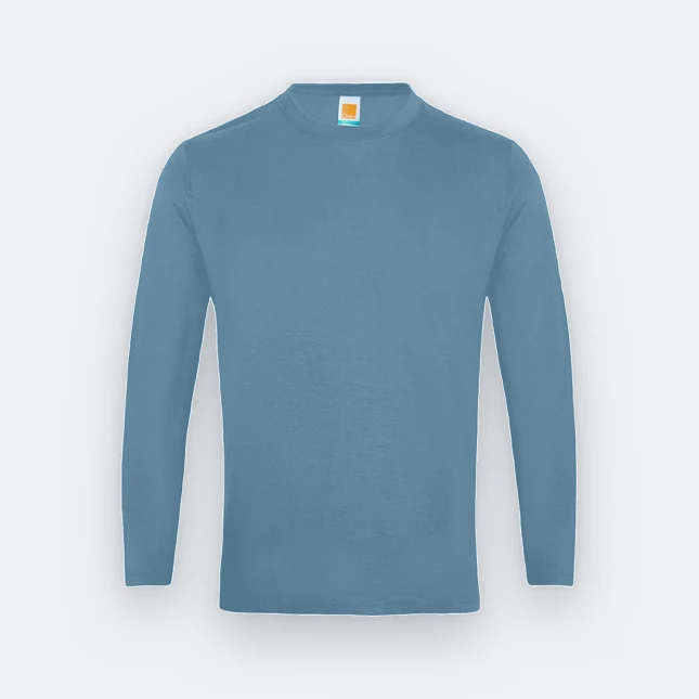 Ct54 comfy cotton long sleeve basic t-shirt air force blue colour view
