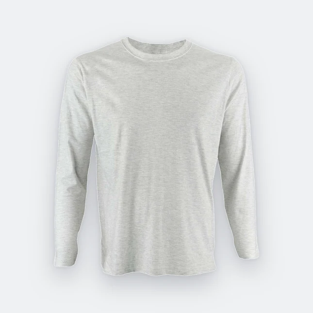 Ct54 comfy cotton long sleeve basic t-shirt ash grey colour view