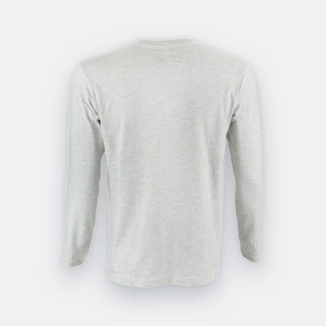 Ct54 comfy cotton long sleeve basic t-shirt ash grey back view