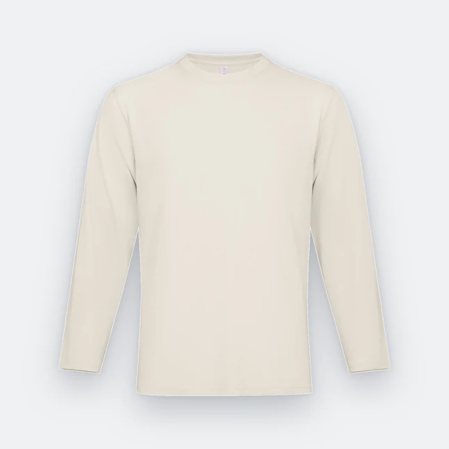 Ct54 comfy cotton long sleeve basic t-shirt beige colour view