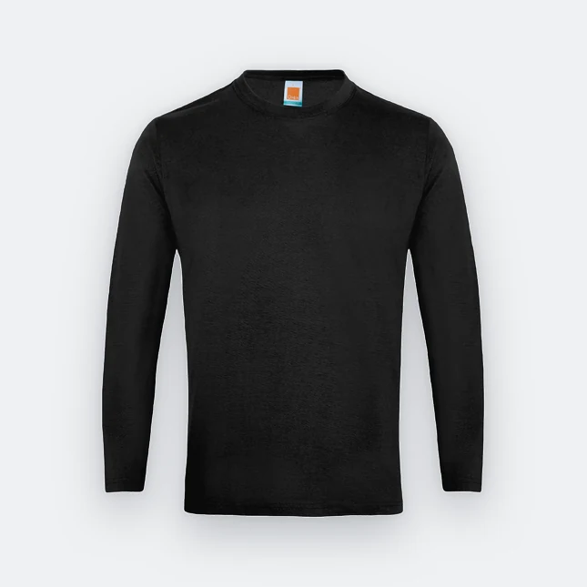 Ct54 comfy cotton long sleeve basic t-shirt black colour view