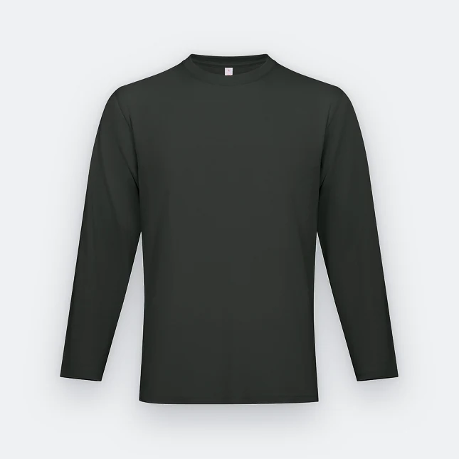 Ct54 comfy cotton long sleeve basic t-shirt charcoal colour view