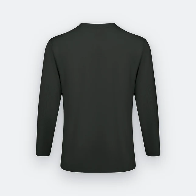 Ct54 comfy cotton long sleeve basic t-shirt charcoal back view