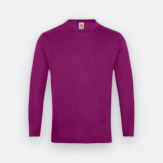 Ct54 comfy cotton long sleeve basic t-shirt dark purple colour view