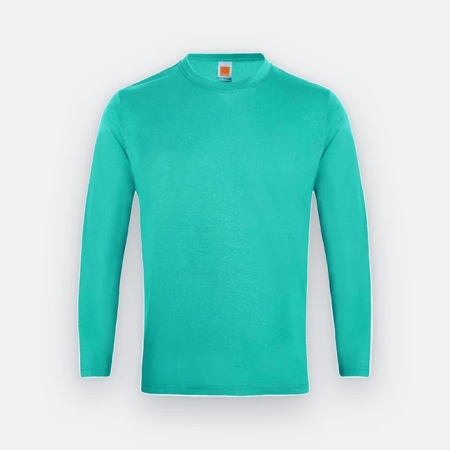 Ct54 comfy cotton long sleeve basic t-shirt emerald colour view